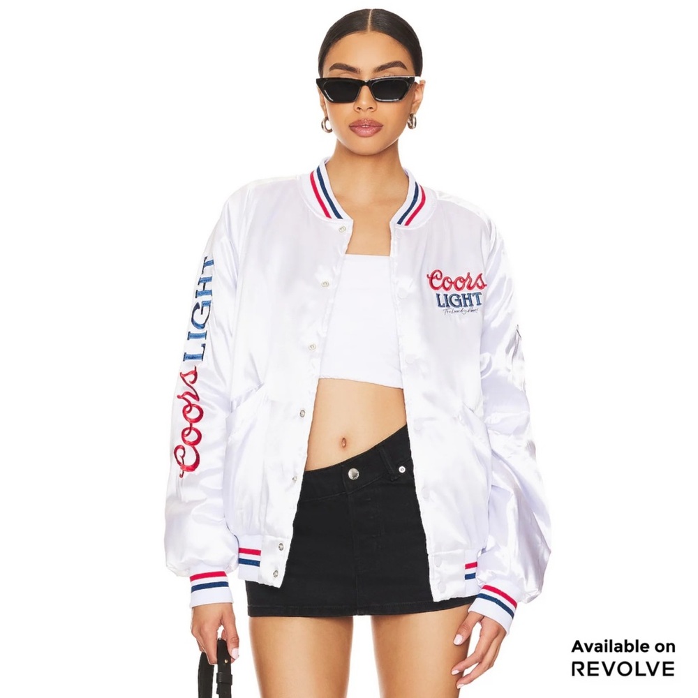 NWT The Laundry Room Coors Light 1980 Varsity Jacket / White / XL